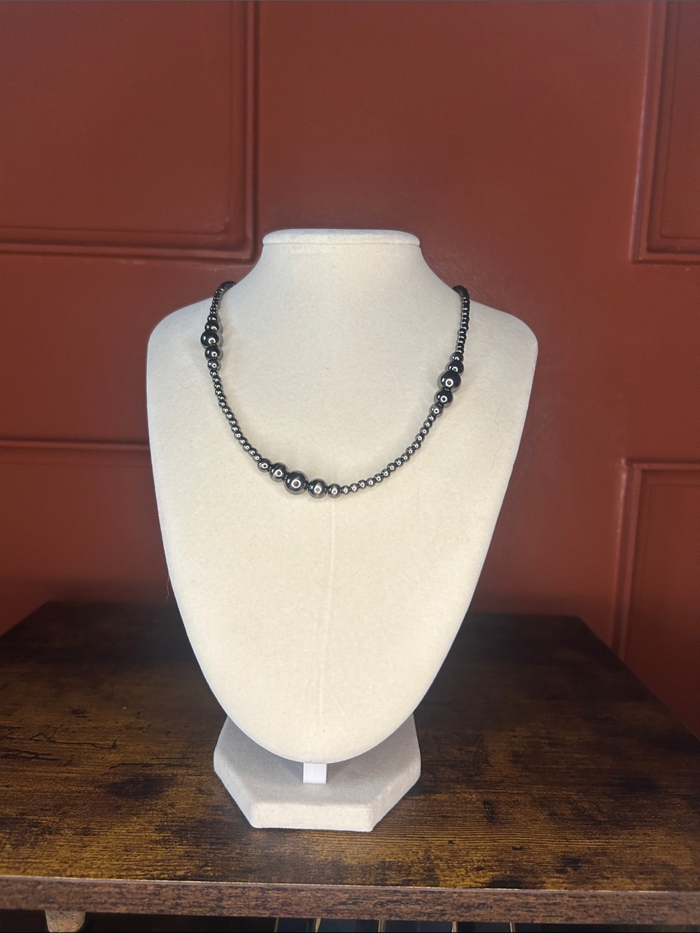 Black Hematite Bead Necklace - Women Jewelry